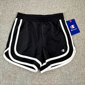 NEW! Girls Sport Varsity Champion‎ Shorts Black White S(7/8) Elastic Waist
